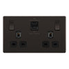 BG Screwless Black Nickel 13A Double USB 45W A+C Ports FBN22UAC45B