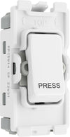 BG RPCDW14 Evolve Grid White 20A 20AX 1 Way 1 Pole PRESS Retractive Switch Module