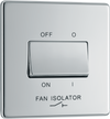 BG Electrical FPC15 Nexus Screwless Flat-Plate Fan Isolator Switch 3 Pole Polished Chrome 10A
