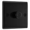 BG Nexus Matt Black 200W 2 Way Single Trailing Edge Dimmer Switch NFB81 with 25mm Steel Back Box