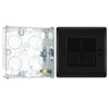 BG Nexus Matt Black Double Slave Telephone Socket NFBBTS2 with 25mm Steel Back Box