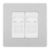 BG Evolve Brushed Steel 2 Gang RJ45 Data Socket PCDBSRJ452W White Inserts