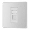 BG Evolve Brushed Steel RJ45 Cat6 Data Outlet PCDBSRJ451W with 25mm Steel Back Box