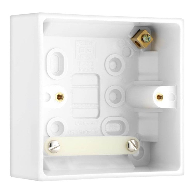 BG 977 Moulded Square Edge | White | 45mm | 1 Gang Surface Box