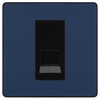 BG Evolve Matt Blue Single Secondary Telephone Socket, Screw Terminal - Black Insert