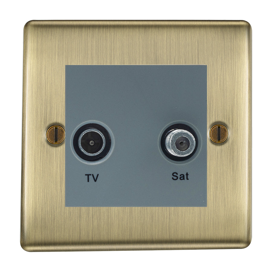 BG Nexus Metal Antique Brass TV & Satellite Socket NABTVSATG