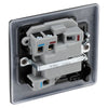BG Nexus Matt Black 13A Neon Switched Fused Spur Unit NFB52 with 25mm Steel Back Box