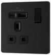 BG PCDMB21UAC18B Evolve | Matt Black - Black Insert |1 Gang 13A Single Pole 1x USB-A 1x USB-C Switched Socket