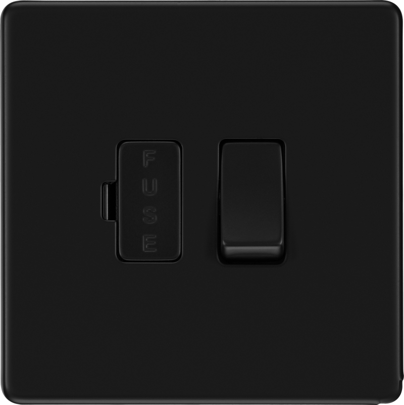 BG Nexus Matt Black Switched Fused Spur Connection Unit FFB50