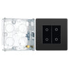 BG Evolve Black Chrome Double Secondary Touch Dimmer Switch PCDBCTDS2B with 25mm Steel Back Box