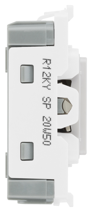BG R12KY Nexus Grid White 20A 20AX 2 Way 1 Pole Key Switch Module
