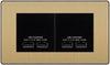 BG Evolve Satin Brass 4G Euro Plate with 2X USB-A Dual Chargers – Black Insert