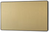 BG Evolve PCDSB95B Double Blank Plate - Satin Brass (Black)