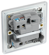 BG-FBS50 Back - This switched and fused 13A connection unit from British General provides an outlet from the mains containing the fuse and is ideal for spur circuits and hardwired appliances.