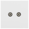BG 963 Moulded Square Edge | White | 2 Gang Isolated Co-Axial TV Socket Outlet