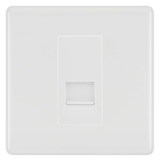 BG White Moulded Single RJ11 Telephone Socket NWMRJ111 - White Insert