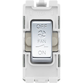 BG RPC15 Nexus Grid Polished Chrome 10A 3 Pole Fan Isolator Switch Module