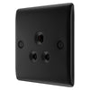 BG Nexus Matt Black 5A Unswitched Round Pin Socket NFB29B with 25mm Steel Back Box