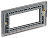BG Nexus Antique Brass Double 4 Gang Euro Module Front Plate 4 Module NABEMR4