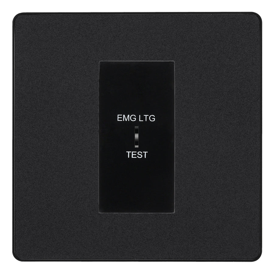 BG Evolve Matt Black 20AX 2 Way Emergency Lighting Test Key Switch - Key Included - Black Insert