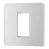 BG Evolve Brushed Steel 20AX 2 Way Emergency Lighting Test Key Switch - Grey Insert