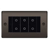 BG Nexus Black Nickel Triple Secondary Touch Dimmer Switch Black Inserts NBNTDS3B