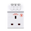 Masterplug MSWRG3 13amp 3 Socket Surge Protected Adaptor - White