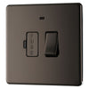 BG Screwless Black Nickel 13A Switched Spur + Neon FBN52 with 25mm Steel Back Box