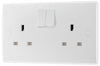 BG 822DP Moulded Round Edge | White | 13A | 2 Gang 2 Pole Switched Socket