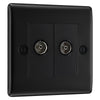 BG Nexus Matt Black Diplex TV/FM Socket NFB66 with 25mm Steel Back Box