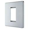 BG Flatplate Screwless Polished Chrome 20AX 2 Way Emergency Lighting Test Key Switch - Key Included - Black Insert