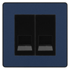 BG Evolve Matt Blue Double Secondary Telephone Socket, Screw Terminal - Black Insert
