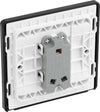 BG PCDBC12B Black Chrome Evolve 1 Gang 20A 16AX 2 Way Light Switch - Black Insert