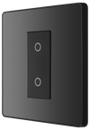 BG PCDBCTDS1B Black Chrome Evolve 1 Gang 200W Trailing Edge Secondary Touch Dimmer - Black Insert
