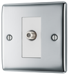 NPC64 Front - This satellite socket from Bri maximum signal quality. This socket has a premium polished tish General can be used to install satellite cables while maintainingchrome finish a sleek and slim profile and softly rounded edges to add a touch of luxury to your decor.