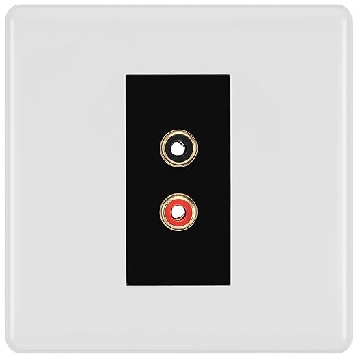 BG Nexus White Moulded Euro Module RCA x 2 Outlet NWMRCA2B