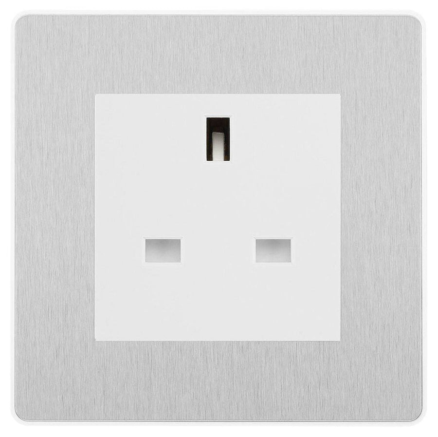 BG Evolve Brushed Steel 13A Unswitched Socket PCDBS13AUSSW