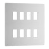 BG Evolve Brushed Steel 7 Gang Trailing Edge LED Dimmer Light Switch 2 Way Custom Switch