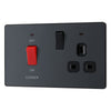BG Evolve Matt Grey 45A Switch 13A Switched Socket Cooker Control Unit PCDMG70B with 35mm Steel Back Box