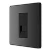 BG Evolve Black Chrome 1 Gang Secondary Telephone Outlet PCDBCBTS1B with 35mm Steel Back Box