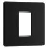 BG Flatplate Screwless Matt Black 20AX 2 Way Emergency Lighting Test Key Switch - Key Included - Black Insert