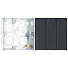 BG Evolve Matt Grey 2 Way Triple Edge to Edge Rocker Switch PCDMG43EB with 25mm Steel Back Box