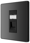 PCDBCRJ451B Side - This Evolve Black Chrome RJ45 ethernet socket from British General uses an IDC terminal connection and is ideal for home and office, providing a networking outlet with ID window for identification.