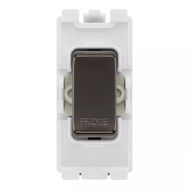 BG RRFDBN Black Nickel 20 Amp Double Pole Appliance Grid Switch Labelled Fridge