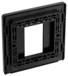 PCDMBEMS1B Back - The Euro Module range from British General combines plates and interchangeable modules so you can configure your own bespoke switches and sockets. This Evolve Matt Black plate aperture can accommodate one 25mm wide module, and has a low profile screwless flat plate that clips on and off, making it ideal for modern interiors.