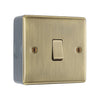 Antique Brass 1 Gang Single Light Switch & Surface Pattress Back Box