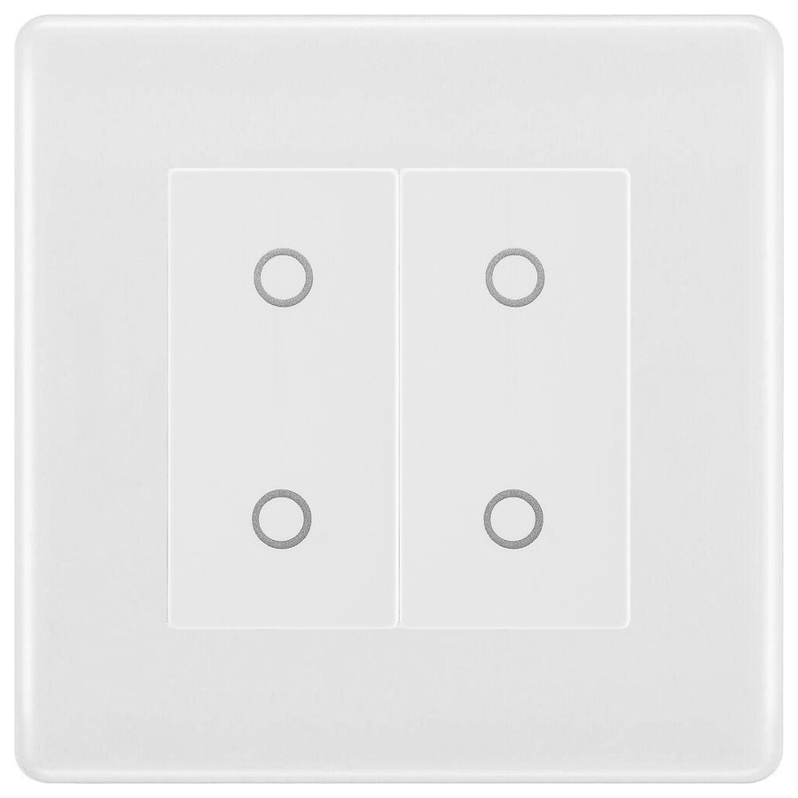 BG Nexus White Moulded Double Secondary Touch Dimmer Switch