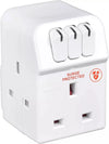 Masterplug MSWG3 3 Way 13A Individually Switched Adaptor with Neons