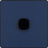 BG PCDDB81B Matt Blue Evolve 1 Gang 200W Intelligent Trailing Edge Dimmer Switch - Black Insert