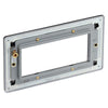 BG Screwless Matt Black Double 4 Gang Brush Cable Entry Wall Plate